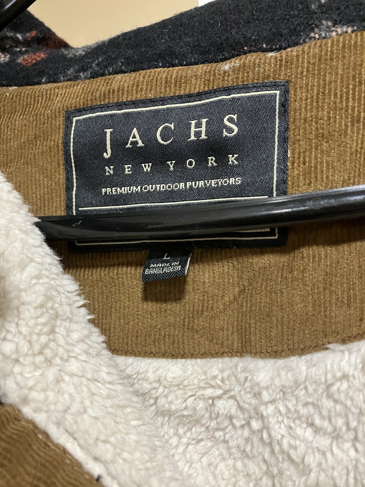 NWT “Jachs New York” Mens Aztec Jacket SherpaLined Black/Red/Gray L