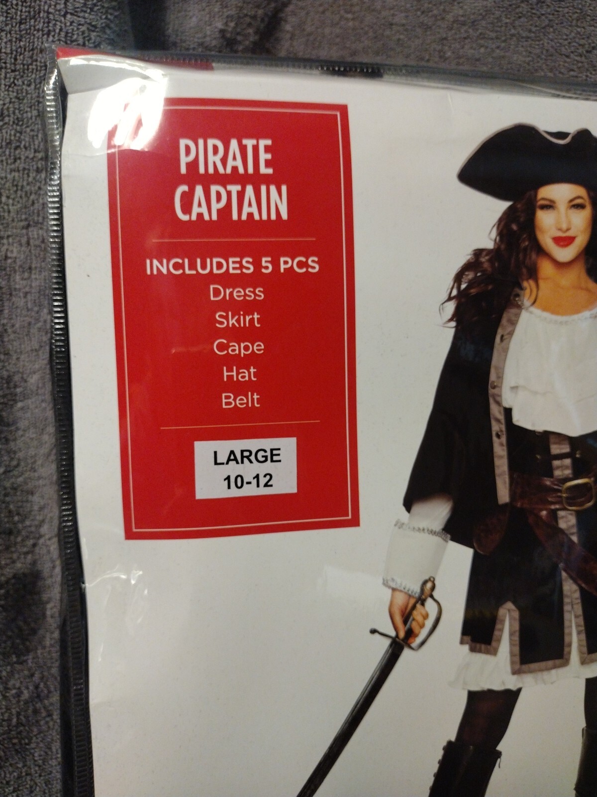 Pirate Costume Female Captain Deluxe Halloween Women’s Large 10-12 Cosplay New