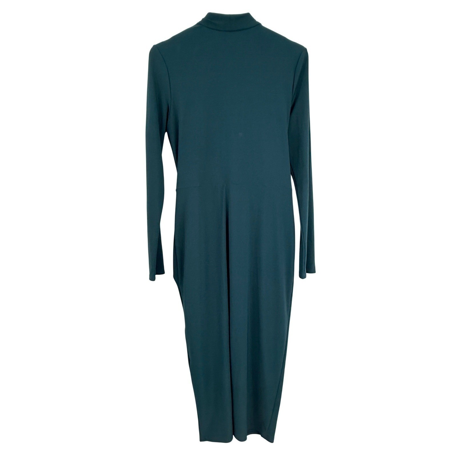 Joseph Ribkoff Draped Wrap Midi Dress Women 8 Forest Green Long Sleeve