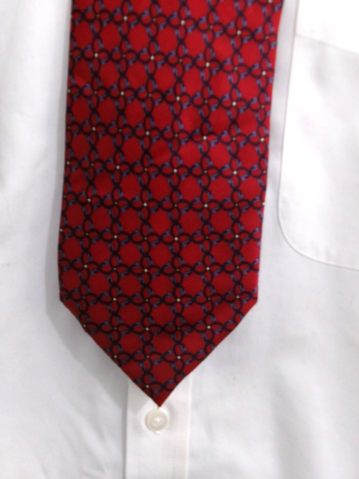 GASPARO 🔥 RED & BLUE PRINT== 3 3/4″ WIDE / SILK NECK TIE