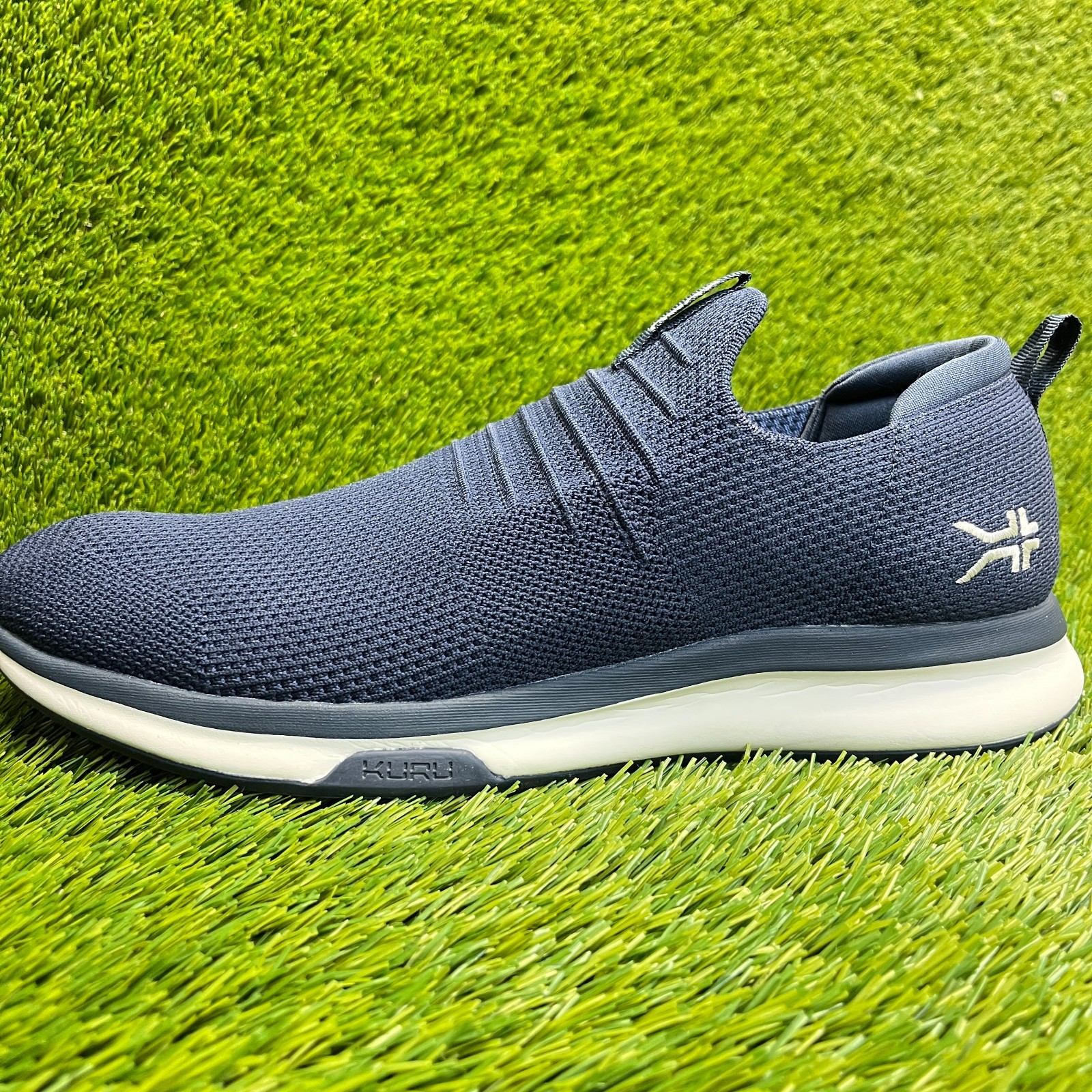 Kuru Atom Mens Size 13 Blue White Athletic Walking Slip On Shoes Sneakers