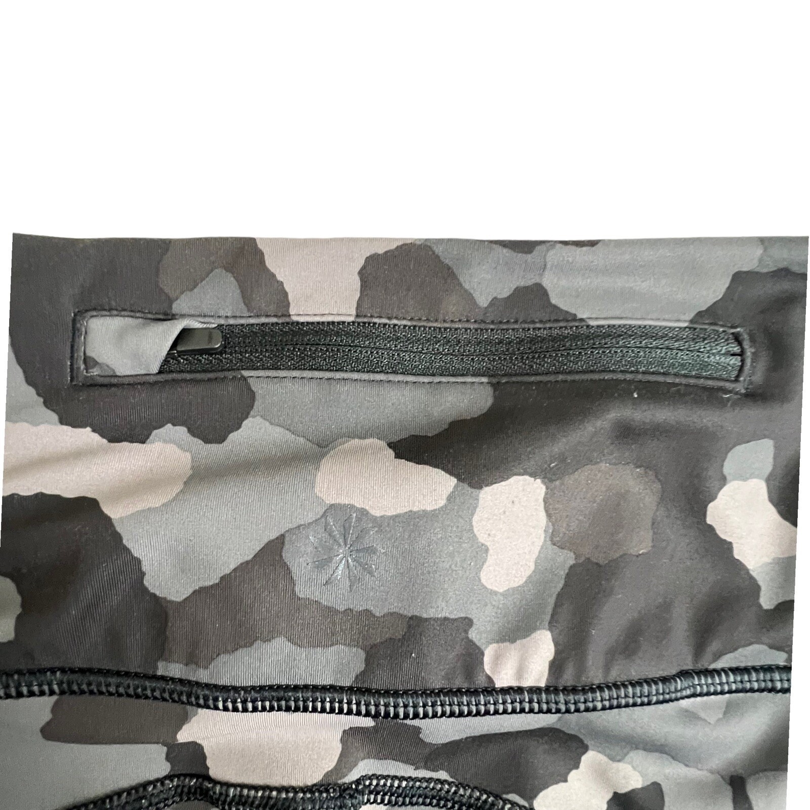 Athleta Womens S Lightning Camo 7/8 Tight Leggings Grey High Rise Pockets