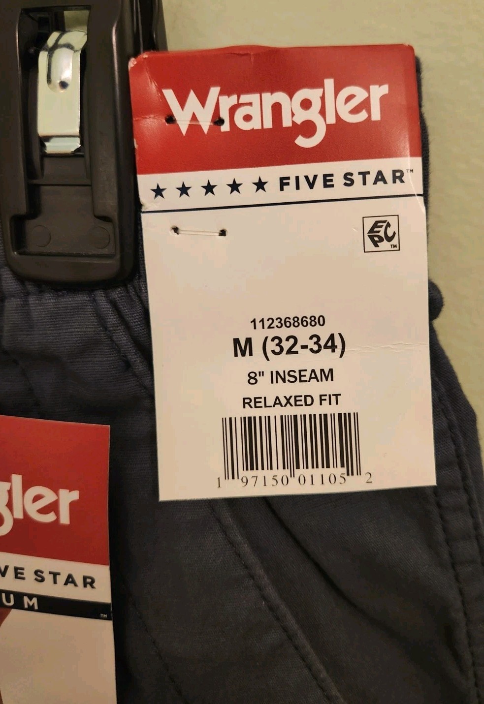 Wrangler Men’s MEDIUM 32-34 Pull-On Relaxed Fit Shorts BLUE 8″ #10725
