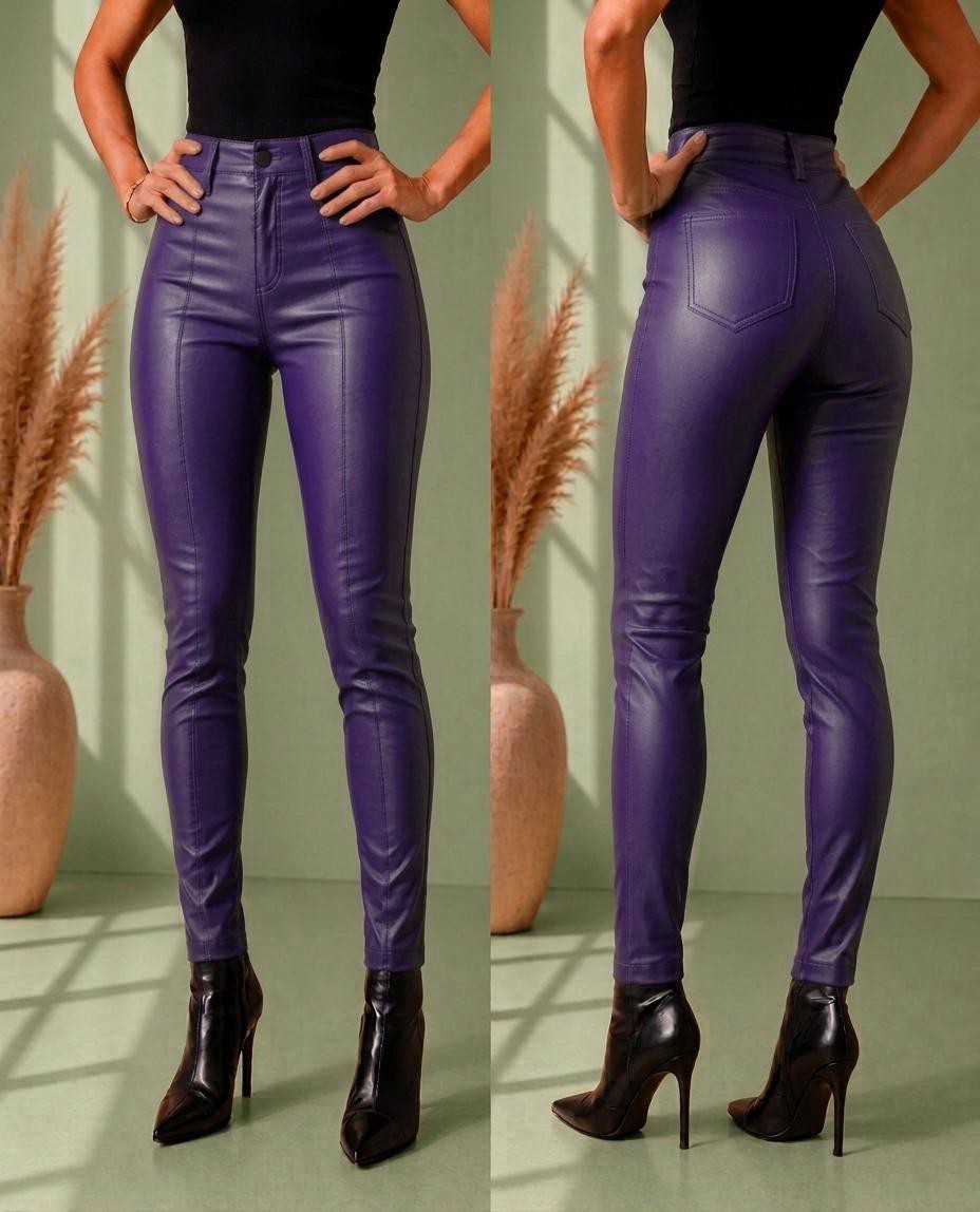 Handmade White Slim Fit Women’s Leather Pants Genuine Lambskin HighWaist Trouser