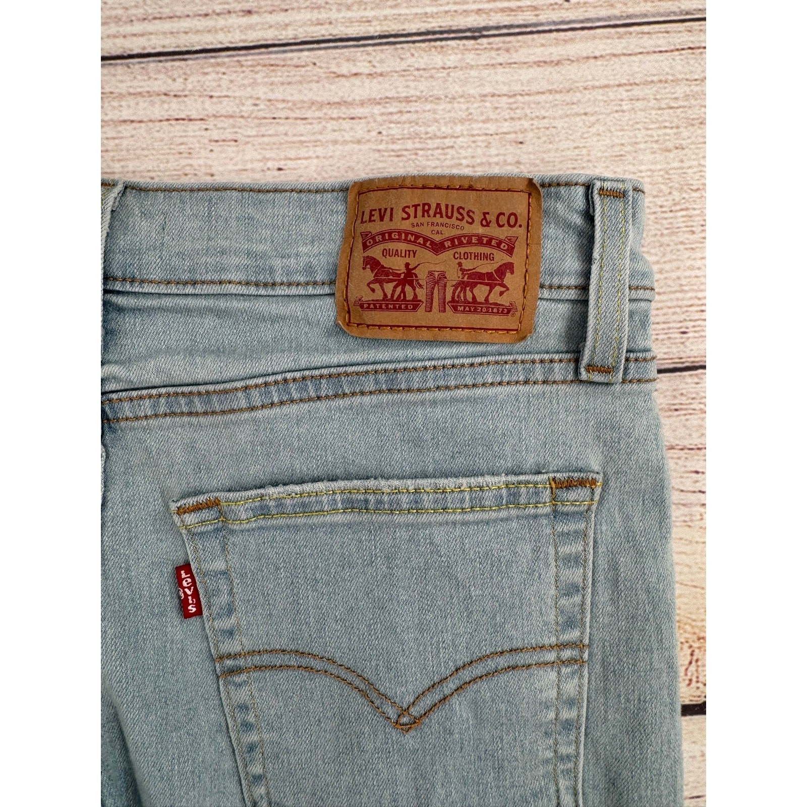Levi’s 726 Flare Stretch Jeans Womens 28 Blue Light Wash Denim