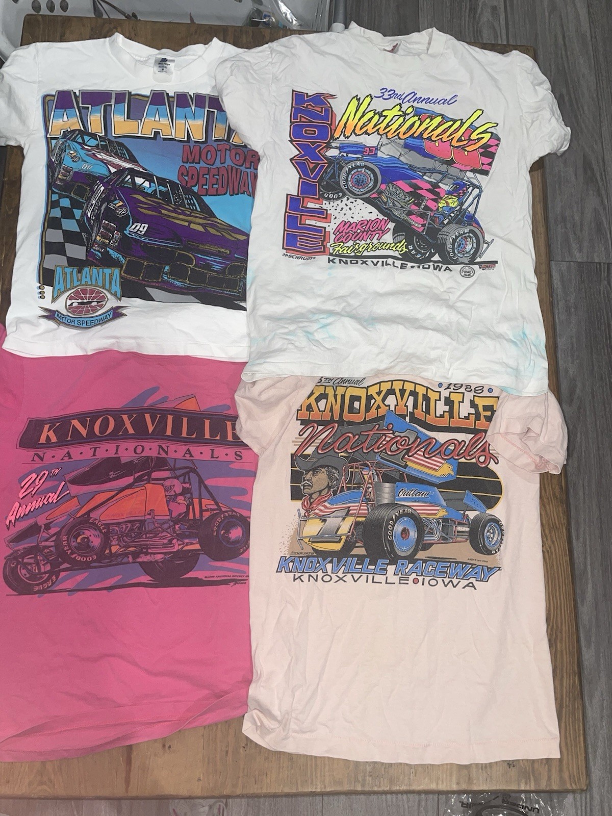 Lot Of 4 Racings Shirts See Pictures Stained or Defects Medium
