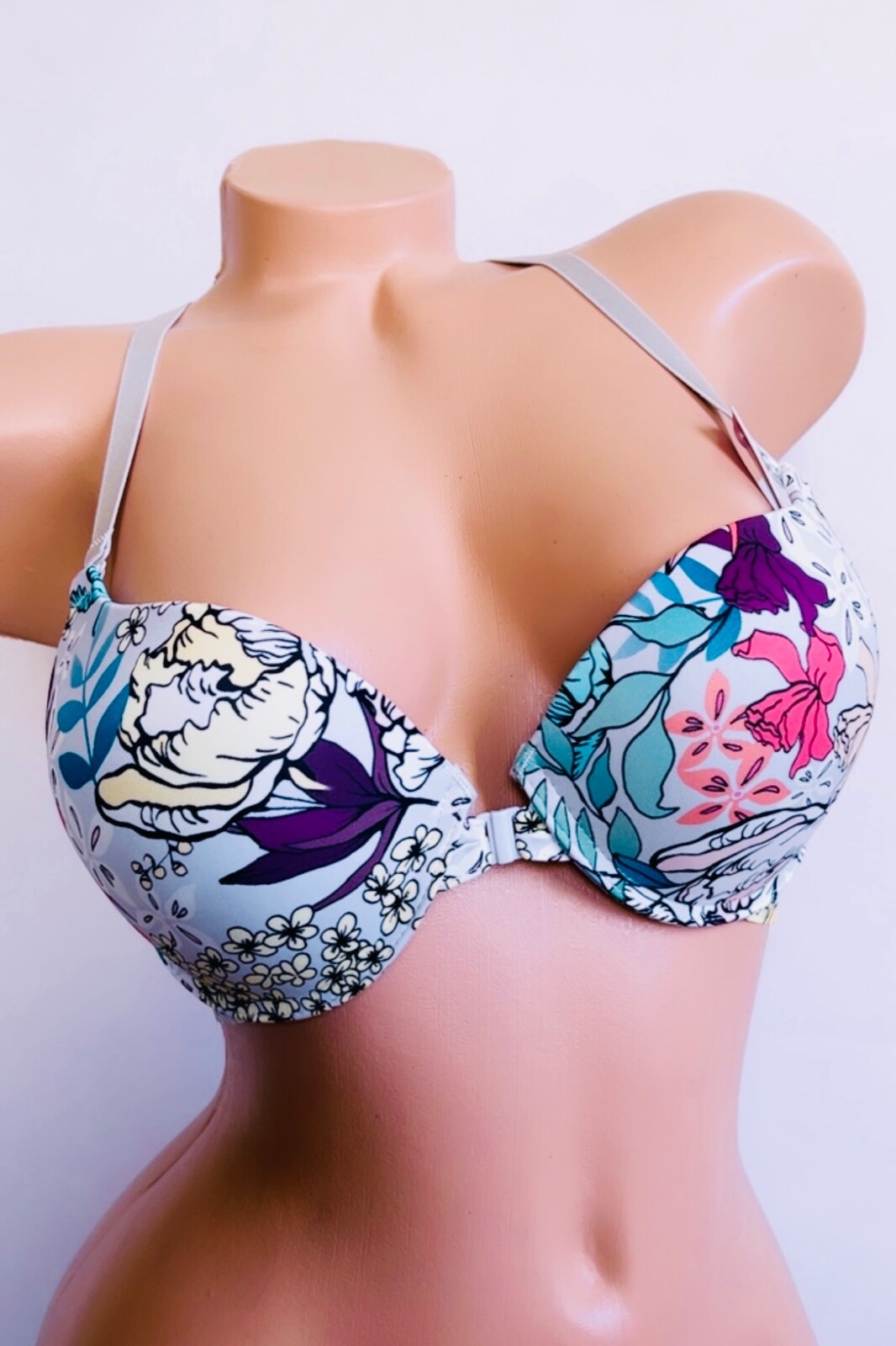 1/3/6 Bras Extreme Push Up add 2 Size Open Front Seamless Racer Back Bra 32B-38C