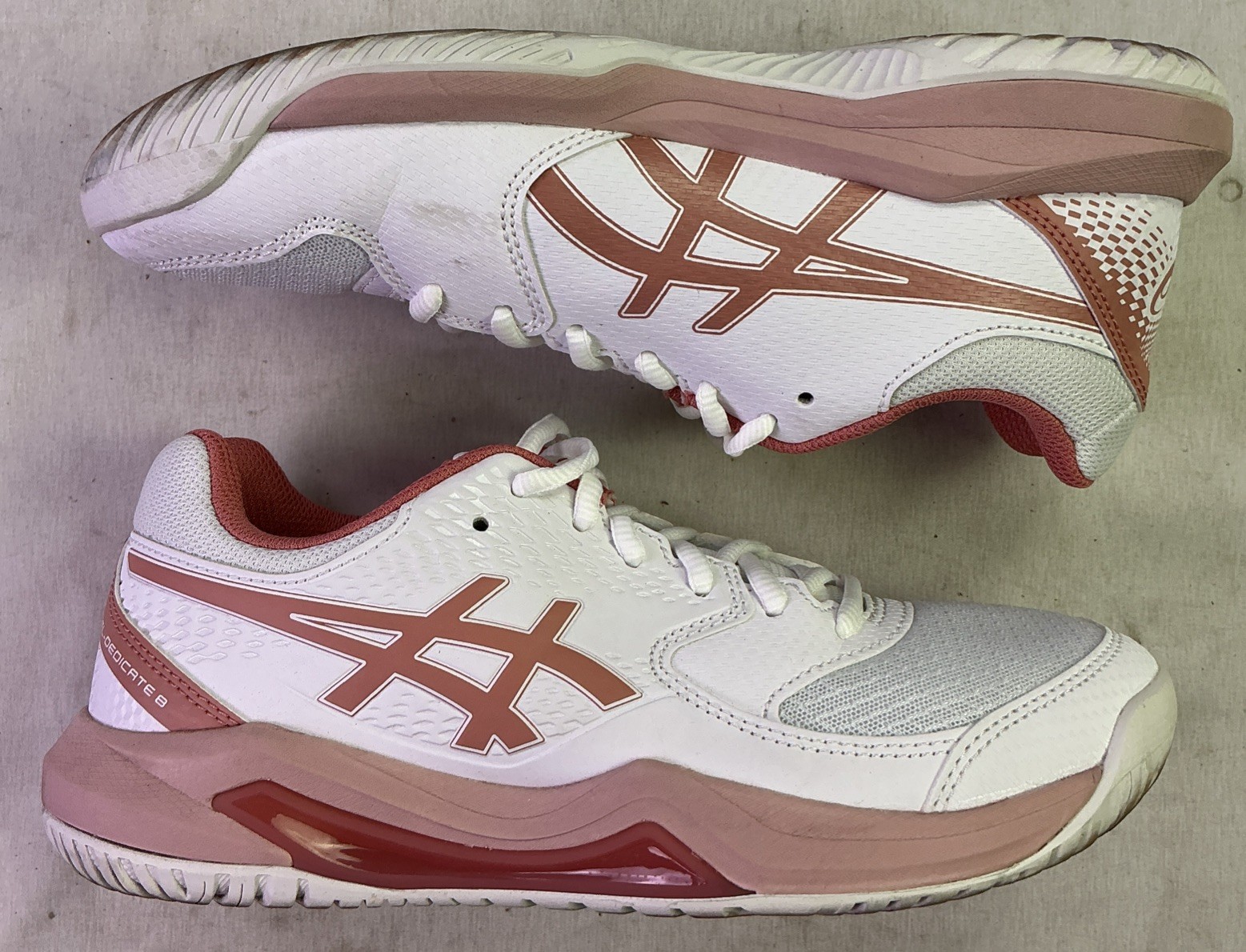 ASICS Women’s Gel-Dedicate 8 Tennis Shoes-White/Rose Rogue-Size: 6.5