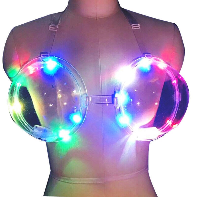 2IN1 LED Sexy Bra Light Up Cocktail Wine Bottle Clothing Woman Bar Nightclub