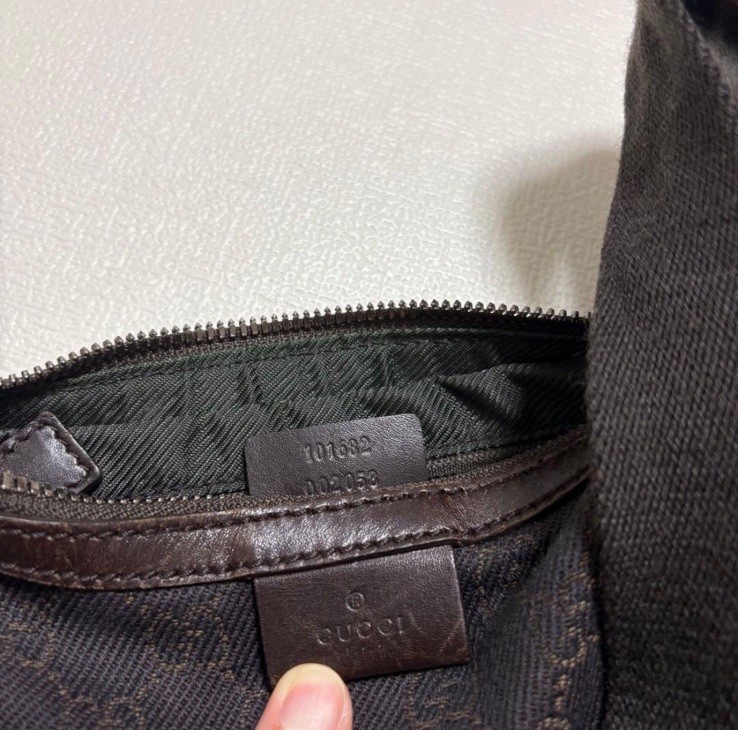 GUCCI GG Monogram Half Moon Crossbody Shoulder Bag Brown