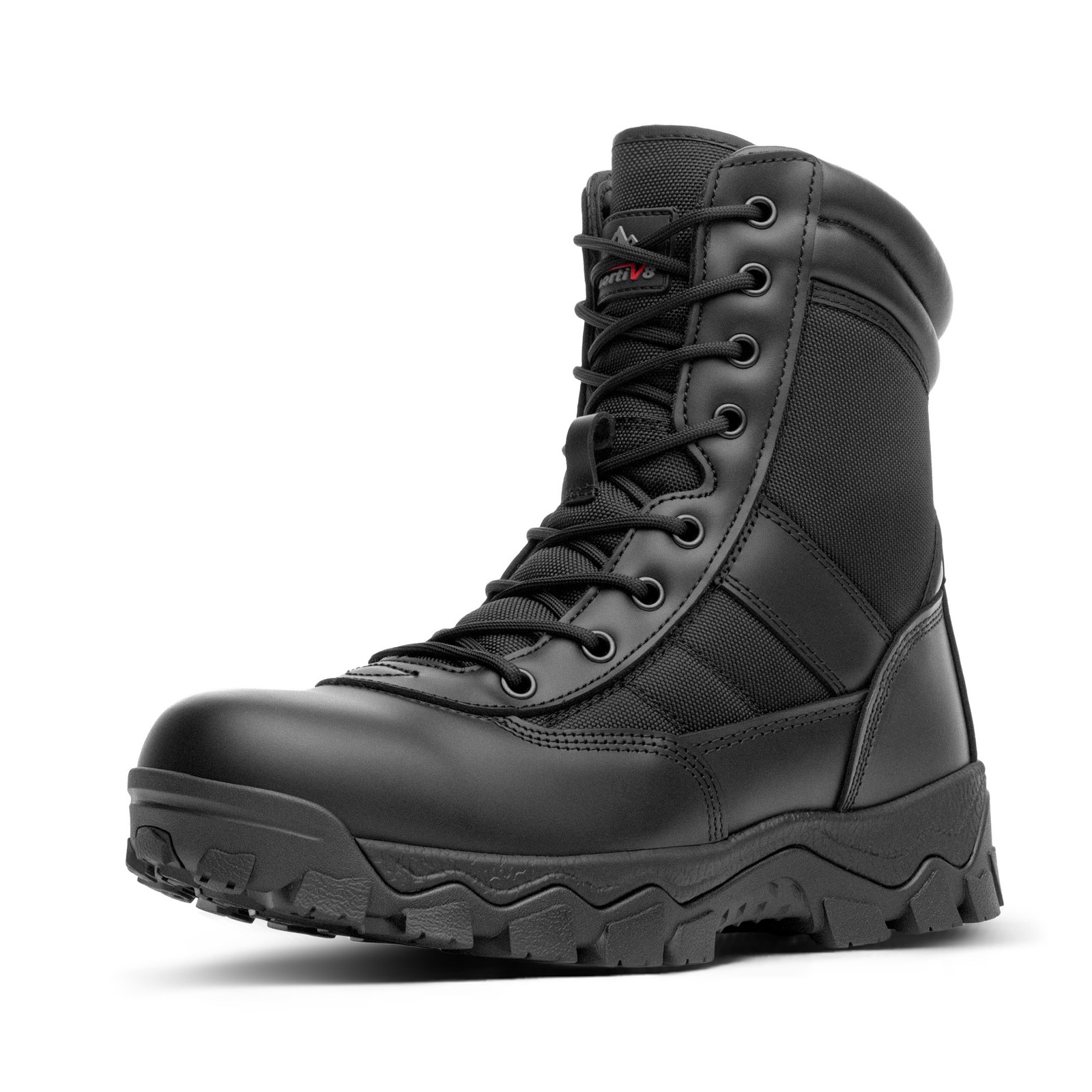 Mens Military Boots Side Zip Outdoor Motorcycle Boots 8 Inches Tactical Boots
