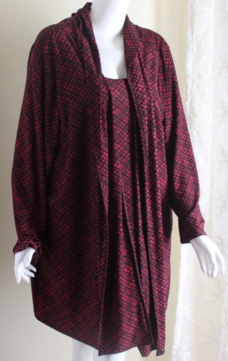 Chelsea Studio Sz 4X 5X Rich Twinset Grid Flowing Travel Artsy Jacket Tank Set