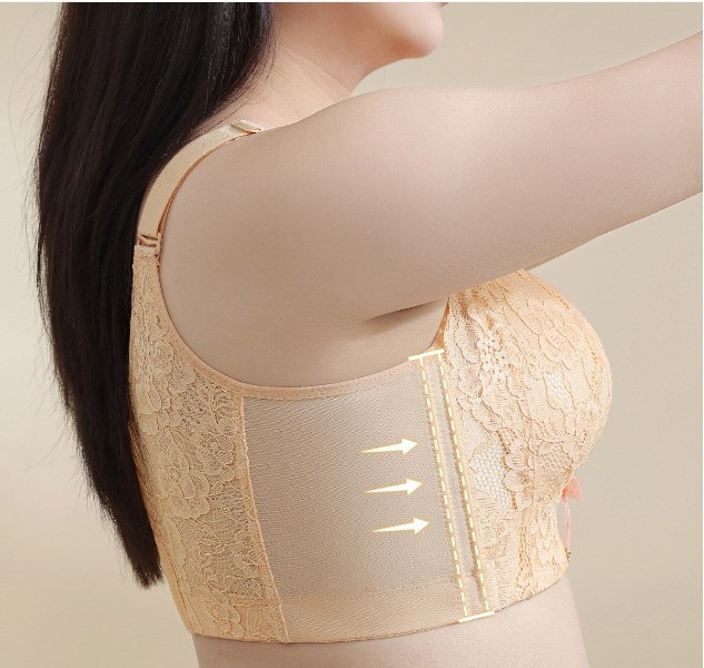 Women Bras Full Coverage Lace Wireless Push up Plus Size Underwear 33651