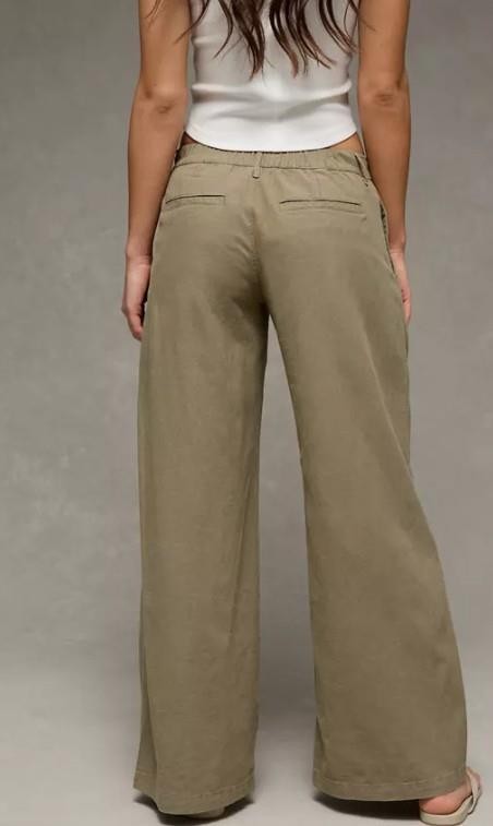 NWT American Eagle AE Low-Rise Linen-Blend Trouser