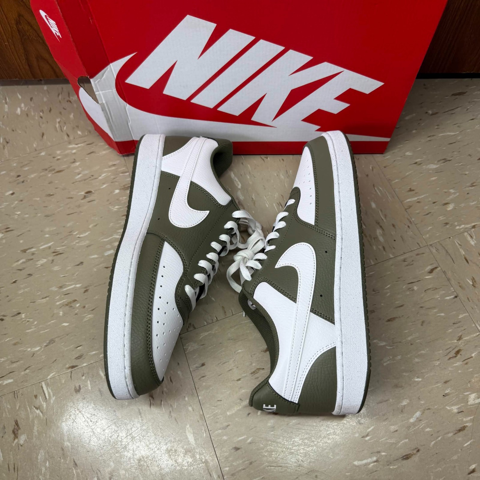 Nike Court Vision Low ‘Olive White’ HM9862 201 Men’s Size 12
