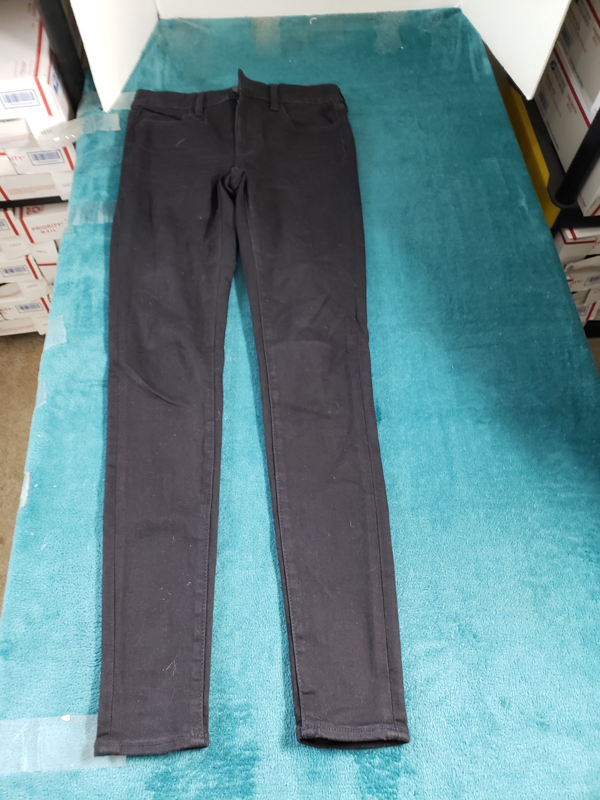 American Eagle Jeans Size 4 Extra Long Women Black Stretch Pant Mid Rise Jegging