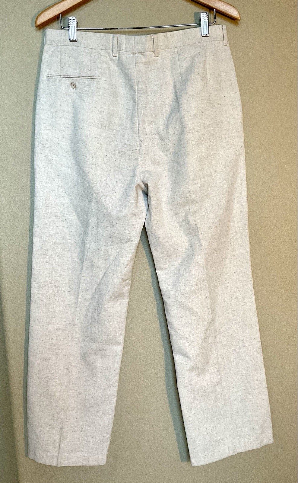Levi’s VTG LINEN Slacks “trimcut” Trousers Womens Unlined Flat Front 33.5 In