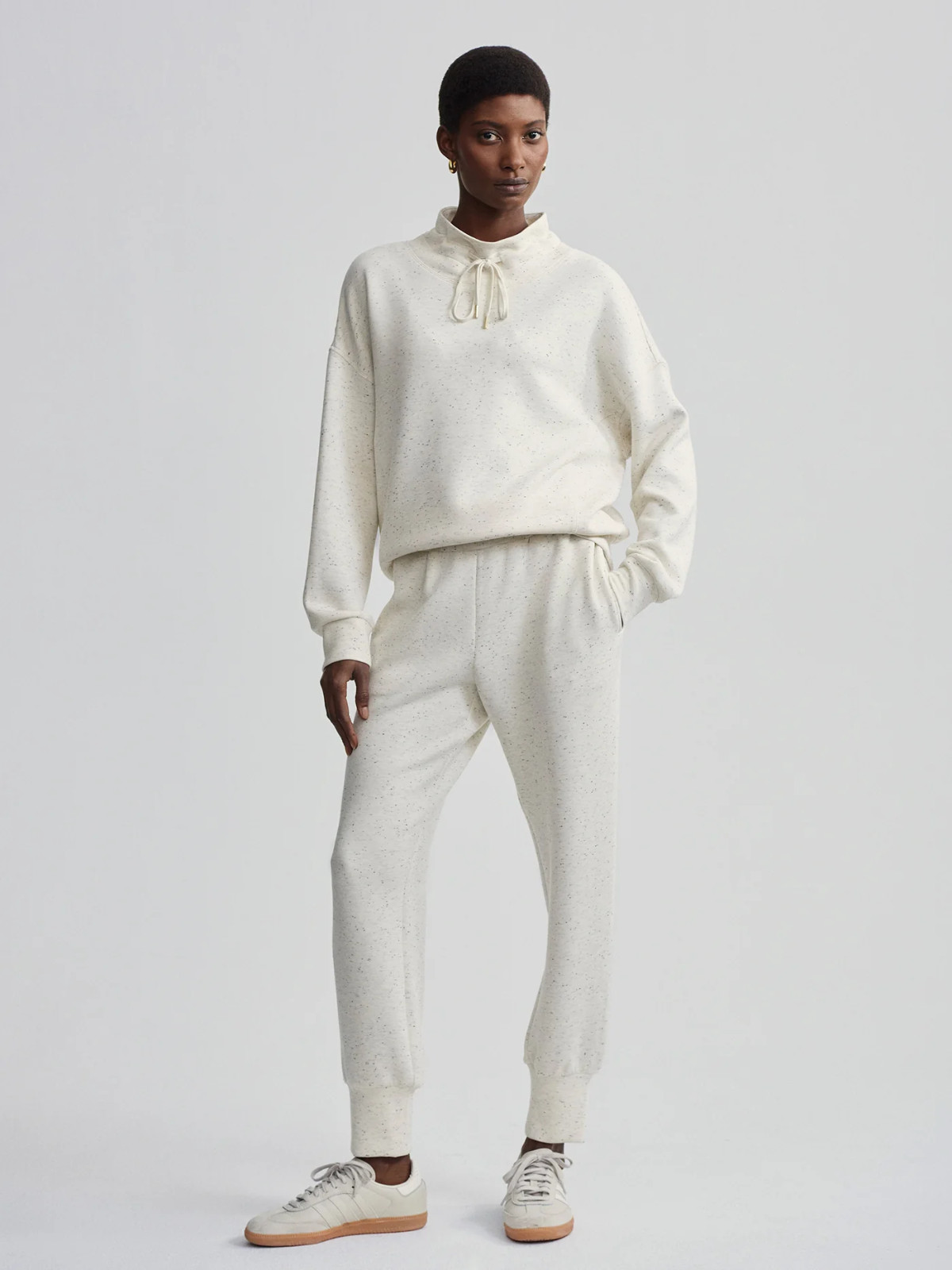 NWT Women’s Varley Ivory Marl Fleck Oakdale Sweat Top, VAR01897 – $128 NEW!