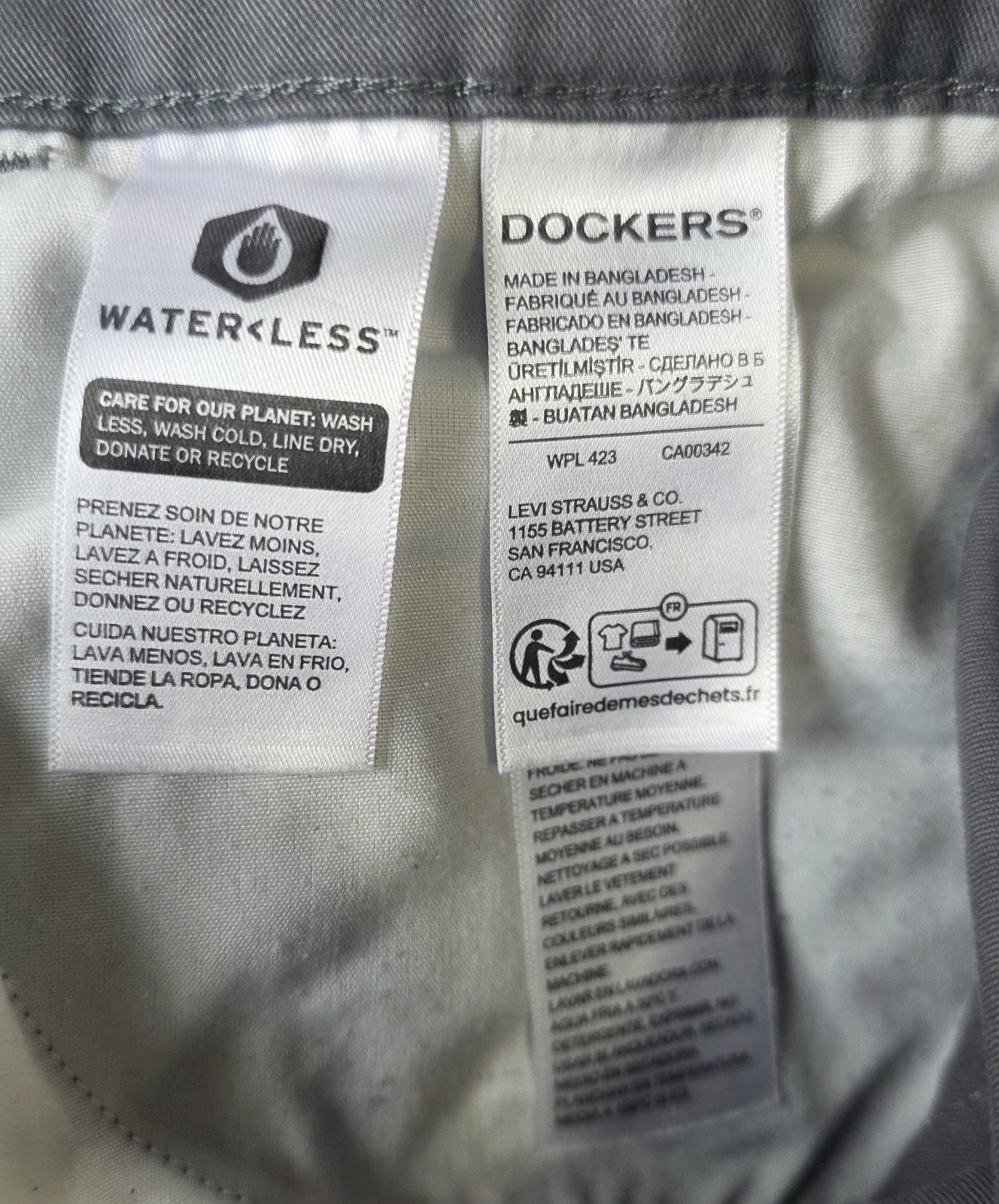 ​Dockers Men’s Gray Chino Pants Classic Fit Flat Front Size 32