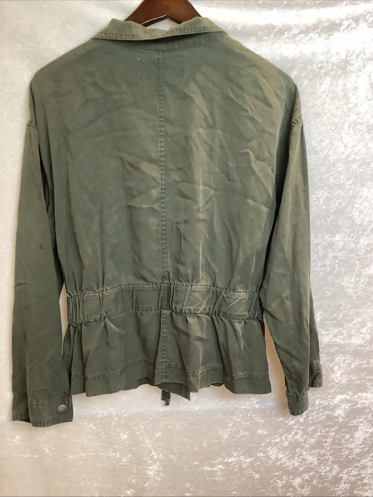 Popsugar Forest Green Lace Up Snap Button Womens Large Lightweight Jacket