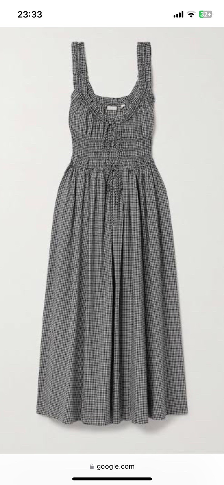 Doen Emmaretta Organic Cotton Voile Gingham Dress, XXL
