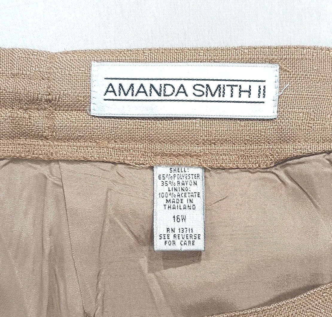 Amanda Smith II Brown Pencil Skirt Size 16W Office Career Wear Vintage