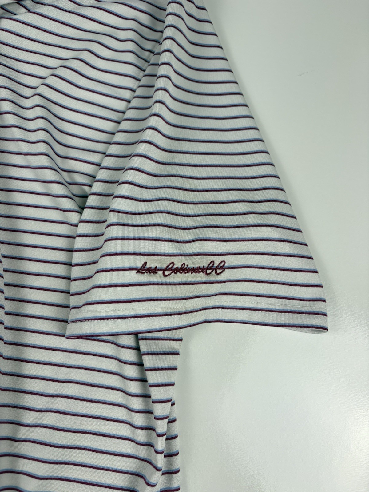 Holderness & Bourne The Sutton Golf Polo Mens L Tailored Fit White Stripe HB2003