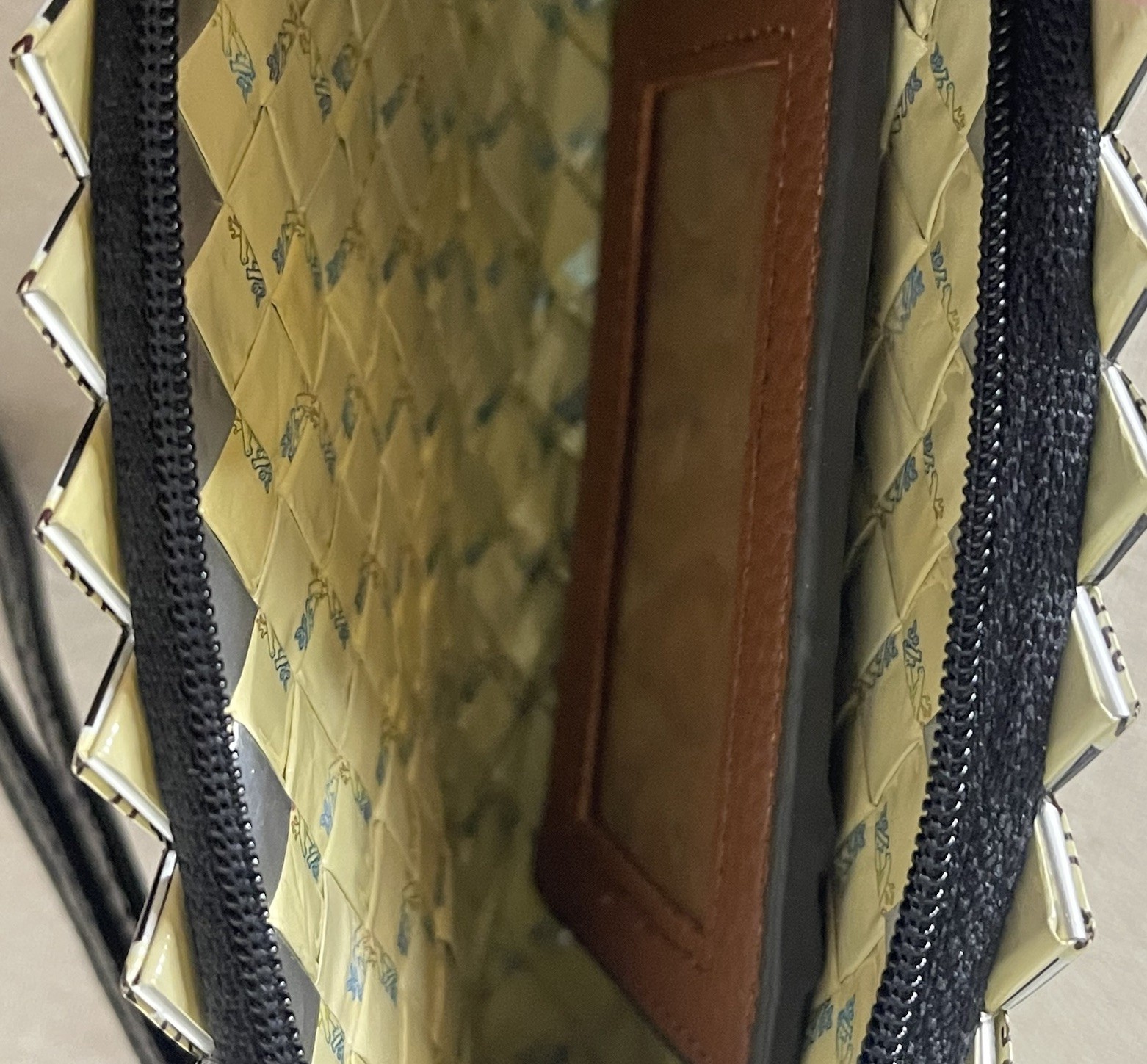 Handmade Upcycled Barcode Wristlet Zip Pouch Wallet Size Candy Wrapper Bag