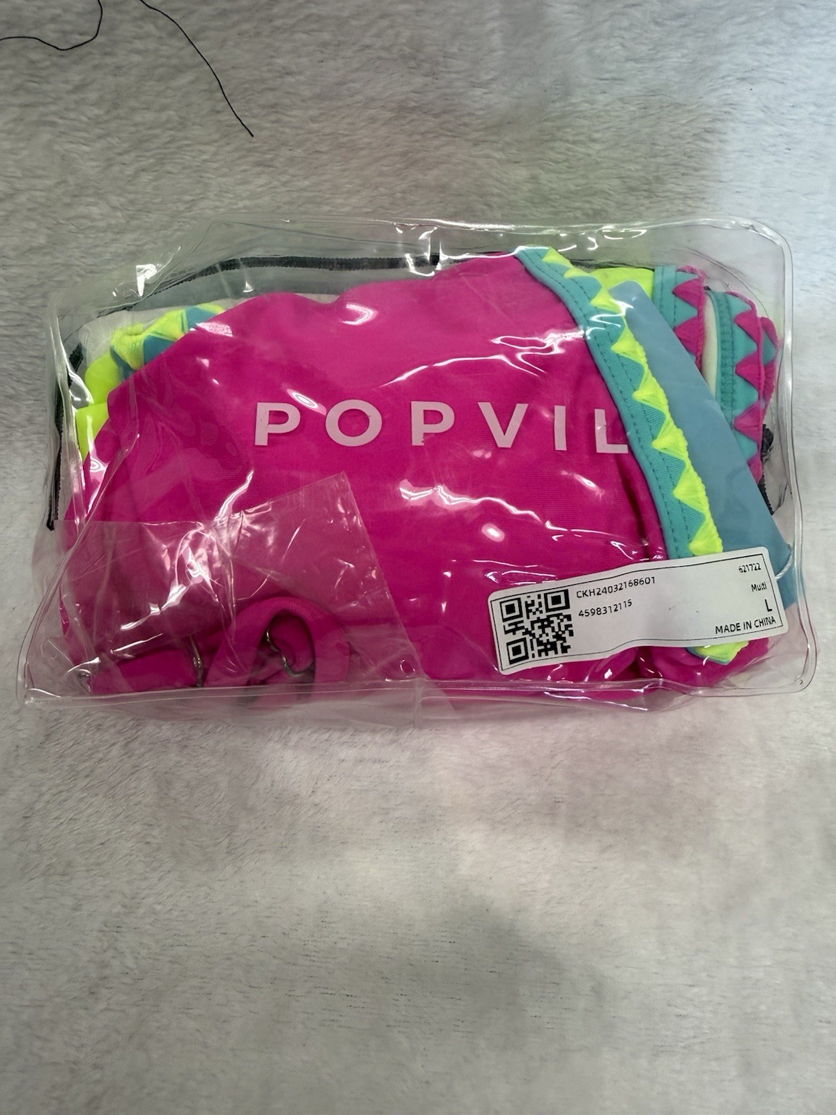 POPVIL Pink/Green/Blue Colorblock One-Shoulder 1-Piece Bikini suit S, M, L, XL
