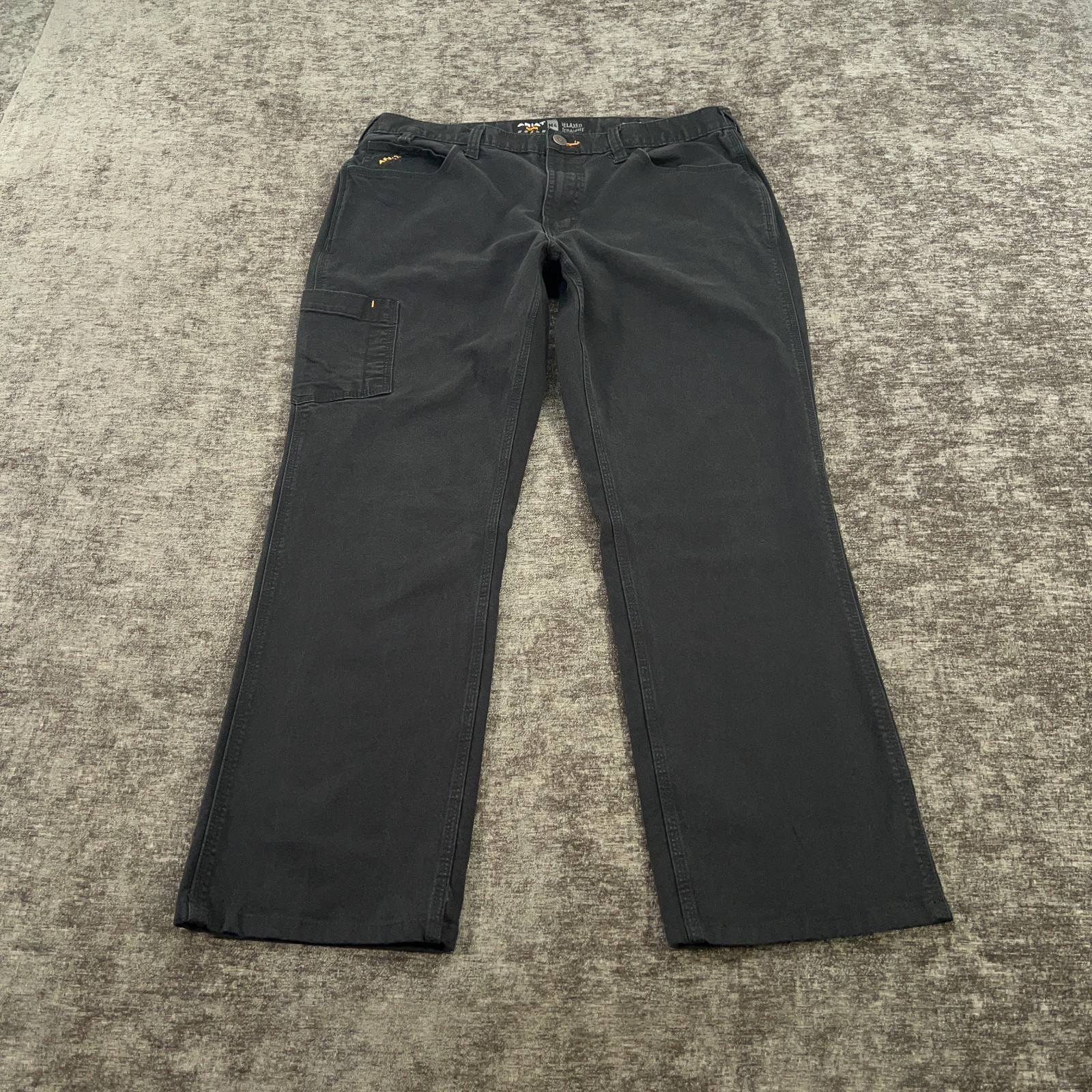 Ariat Rebar M4 Pants Men 34×29 Black Canvas Relaxed Straight Stretch Tag:36