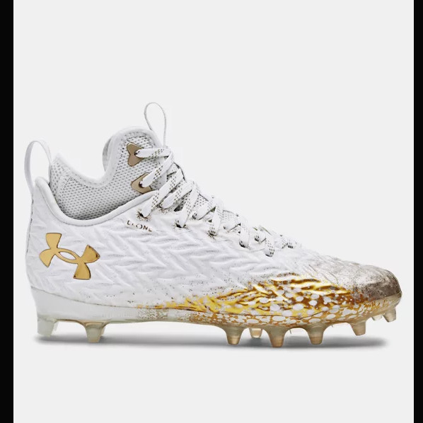 UNDER ARMOUR SPOTLIGHT CLONE MC LACROSSE FOOTBALL WHITE/GOLD WOMEN’S Sizes