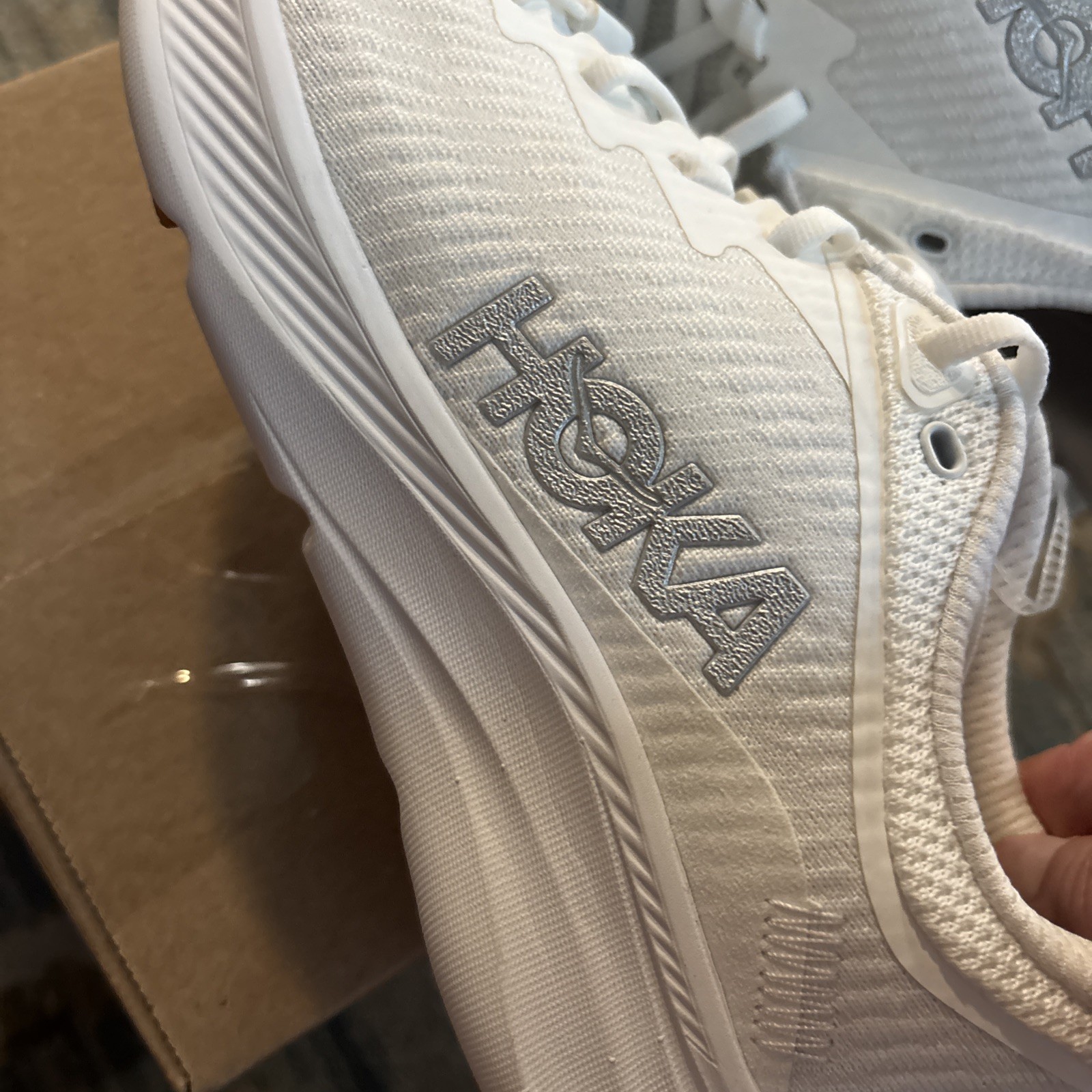 Hoka One One Womens Solimar 1123075 White Running Shoes Sneakers Size 9.5 B New