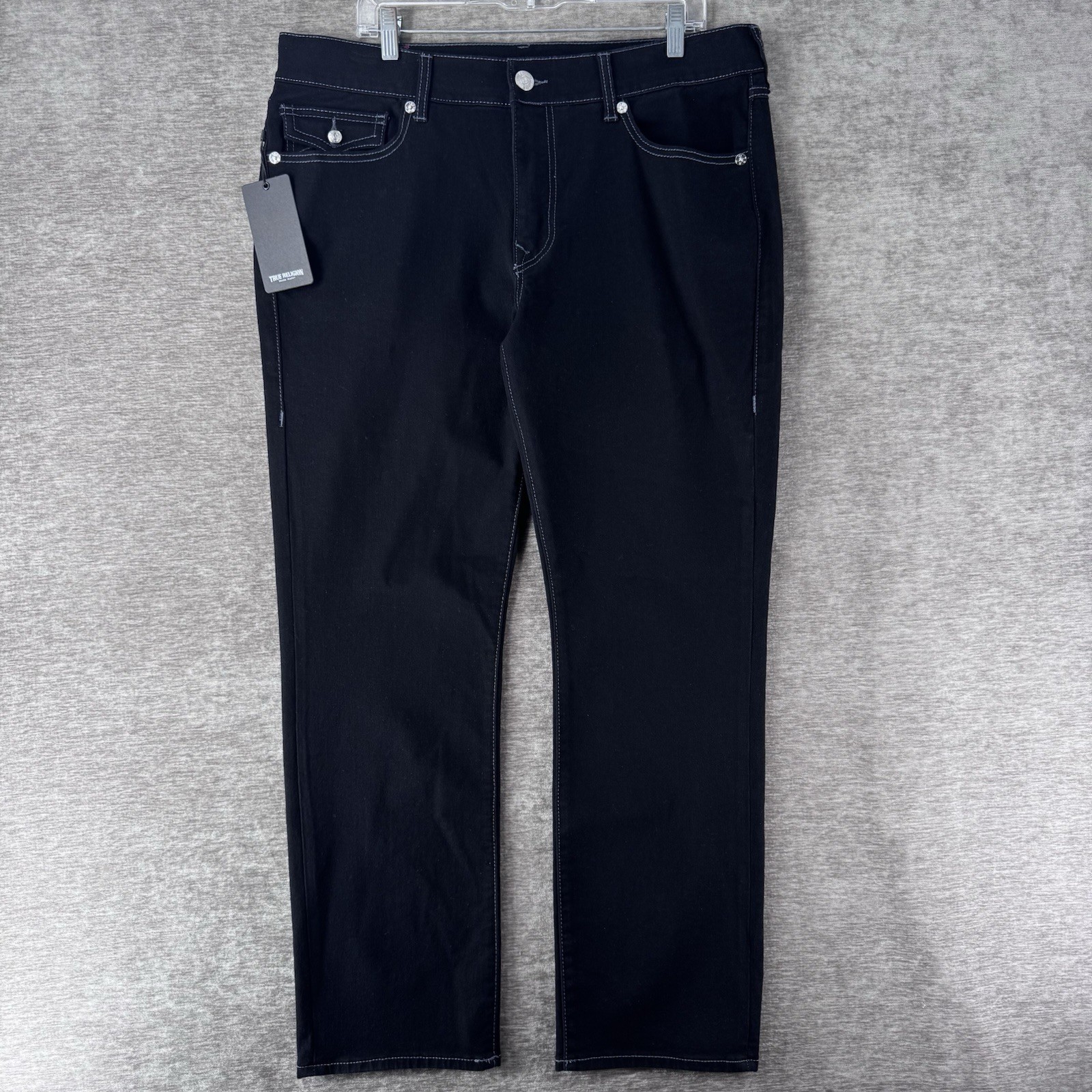 True Religion Ricky SN Flap Relaxed Straight Jeans Men’s 32 32×32 Black NWT