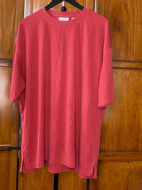 Vintage Burma Bibas Mens XL Red Knit Shirt Made In Korea Rayon Blend 90s
