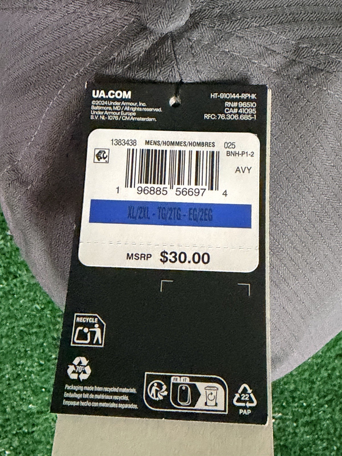 Under Armour Iso-Chill Stretch Hat Fitted XL/2XL Charcoal Gray (1383438), New