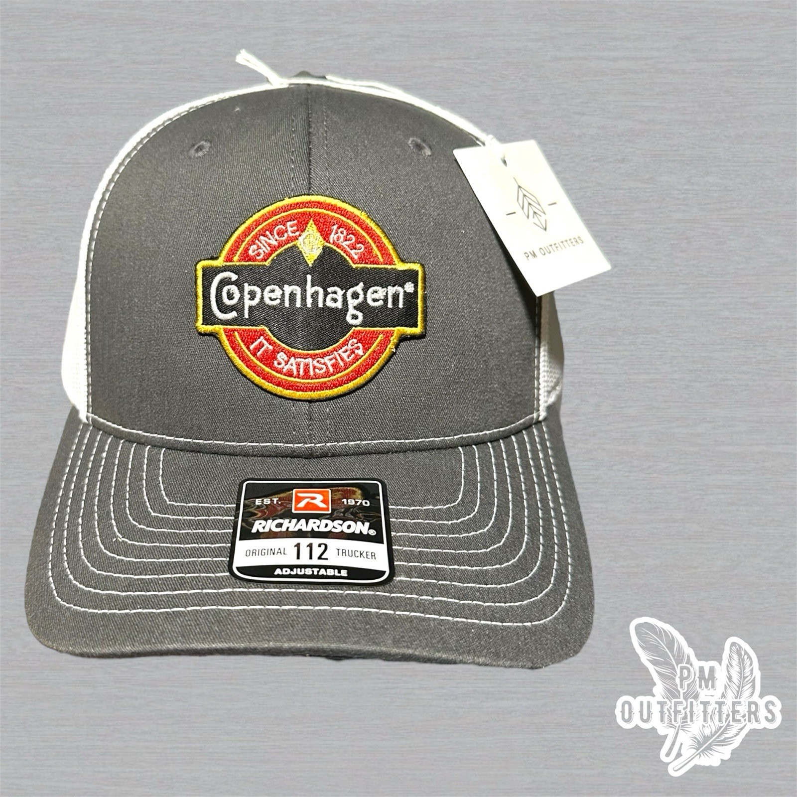 Vintage Retro Copenhagen Small Logo Embroidered Patch Richardson 112 Trucker Hat