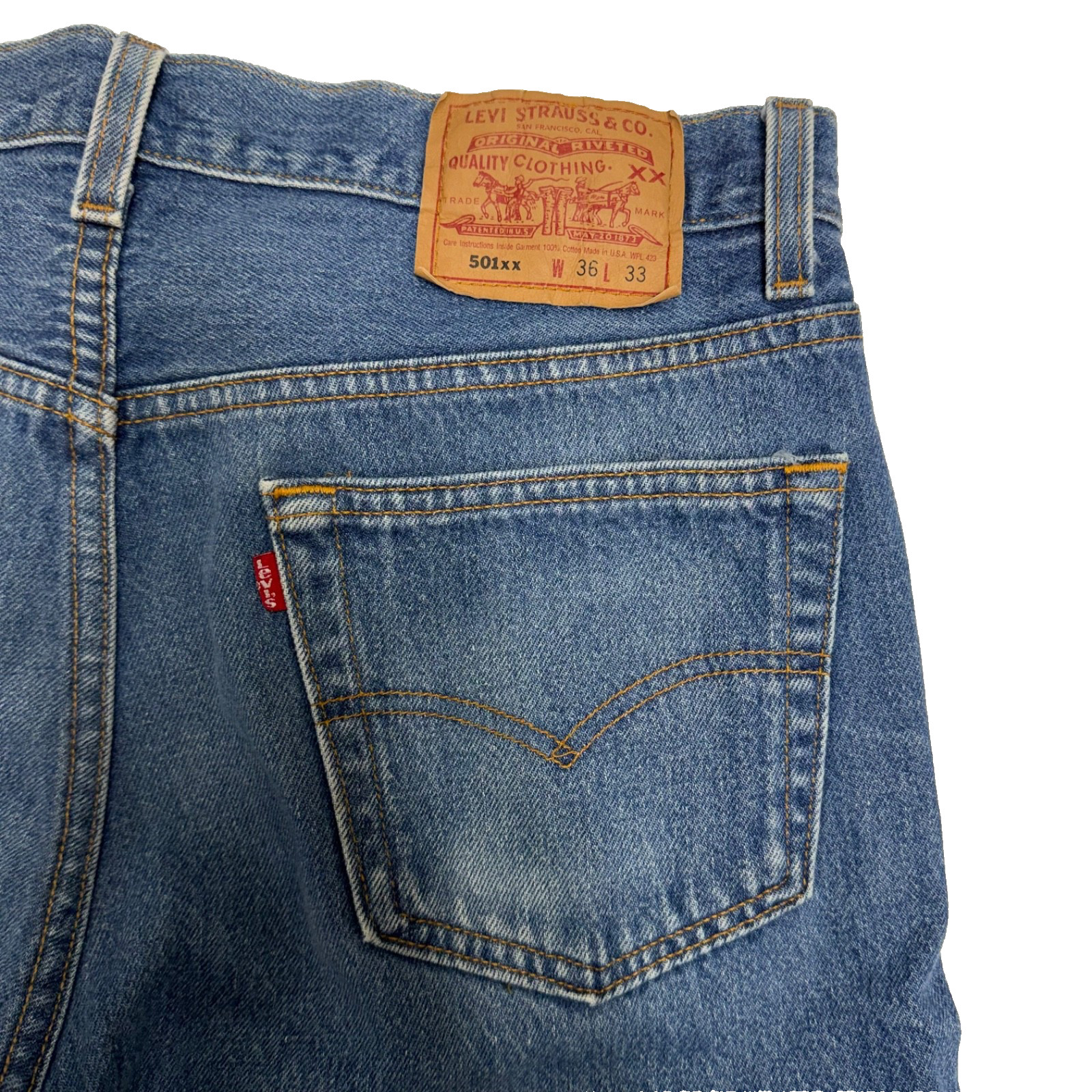 VTG Levi’s 501 xx Men’s Jeans Button Fly Y2K 90’s Made in USA 36×33 (33.5×29.75)