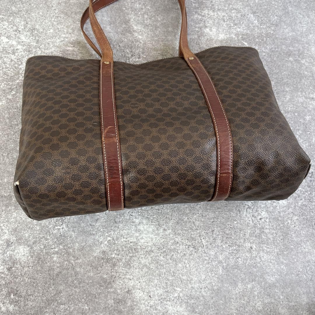 CELINE Tote bag Macadam Shoulder Strap Brown Vintage Authentic From Japan used