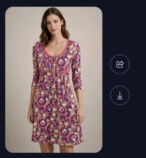 Boden Dress Size 4P Floral Knee Length Long Sleeve Ruffle Trim