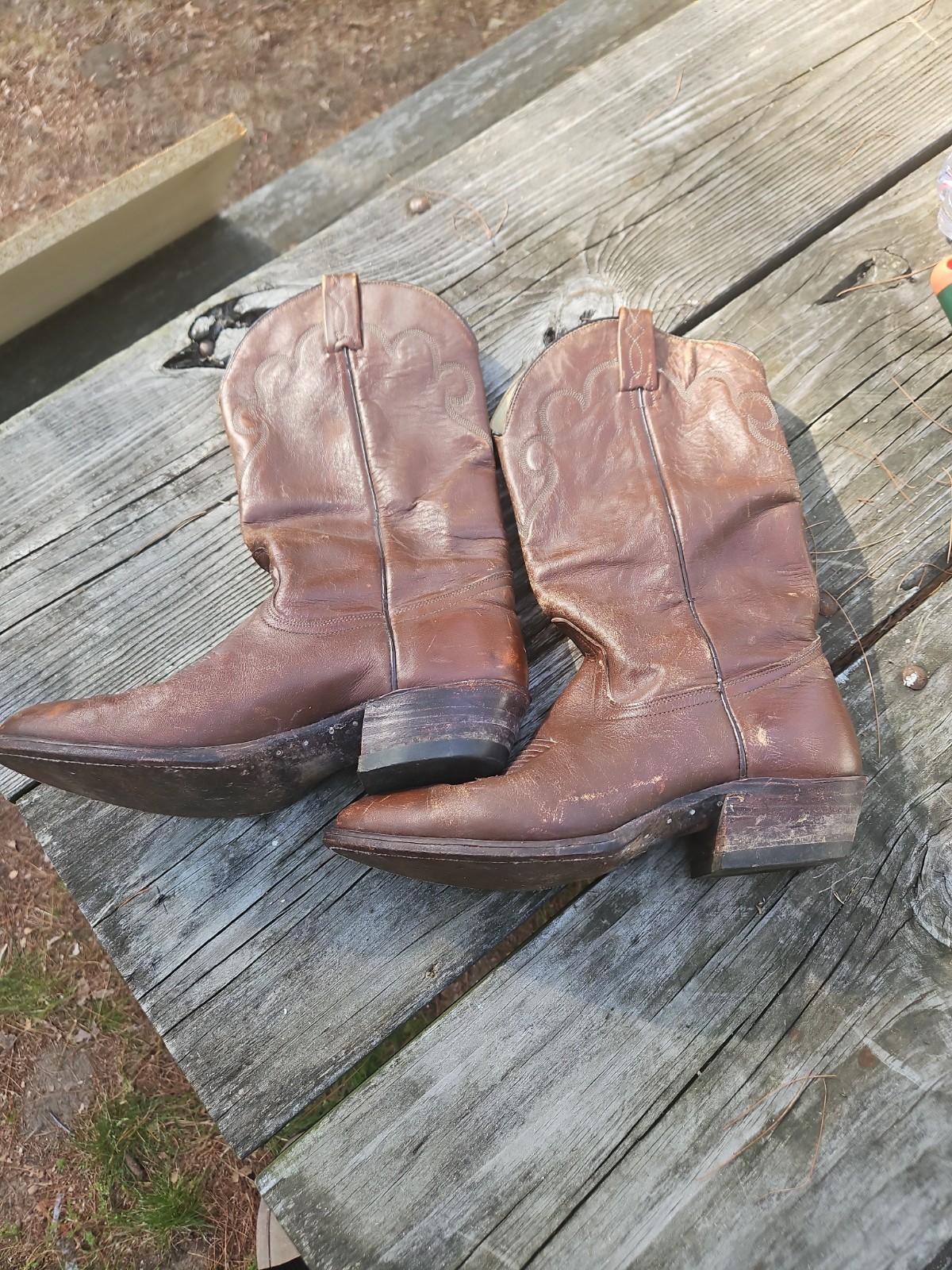 J. Chisholm Men’s 9.5 D Handcrafted Western Style 911 Leather Cowboy Boots USA