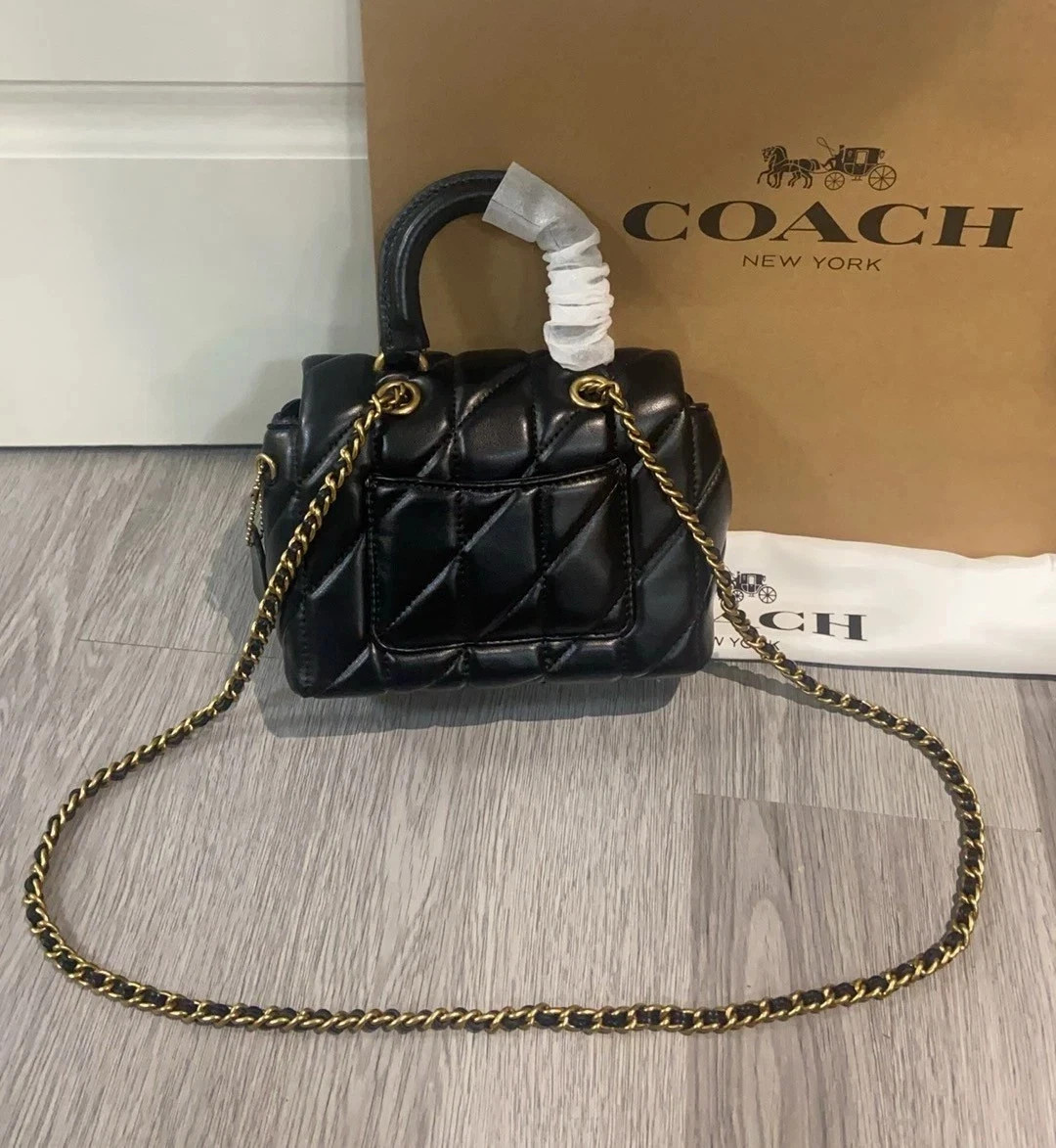 COACH Tabby Top Handle Bag – Quilted CCC12 Black