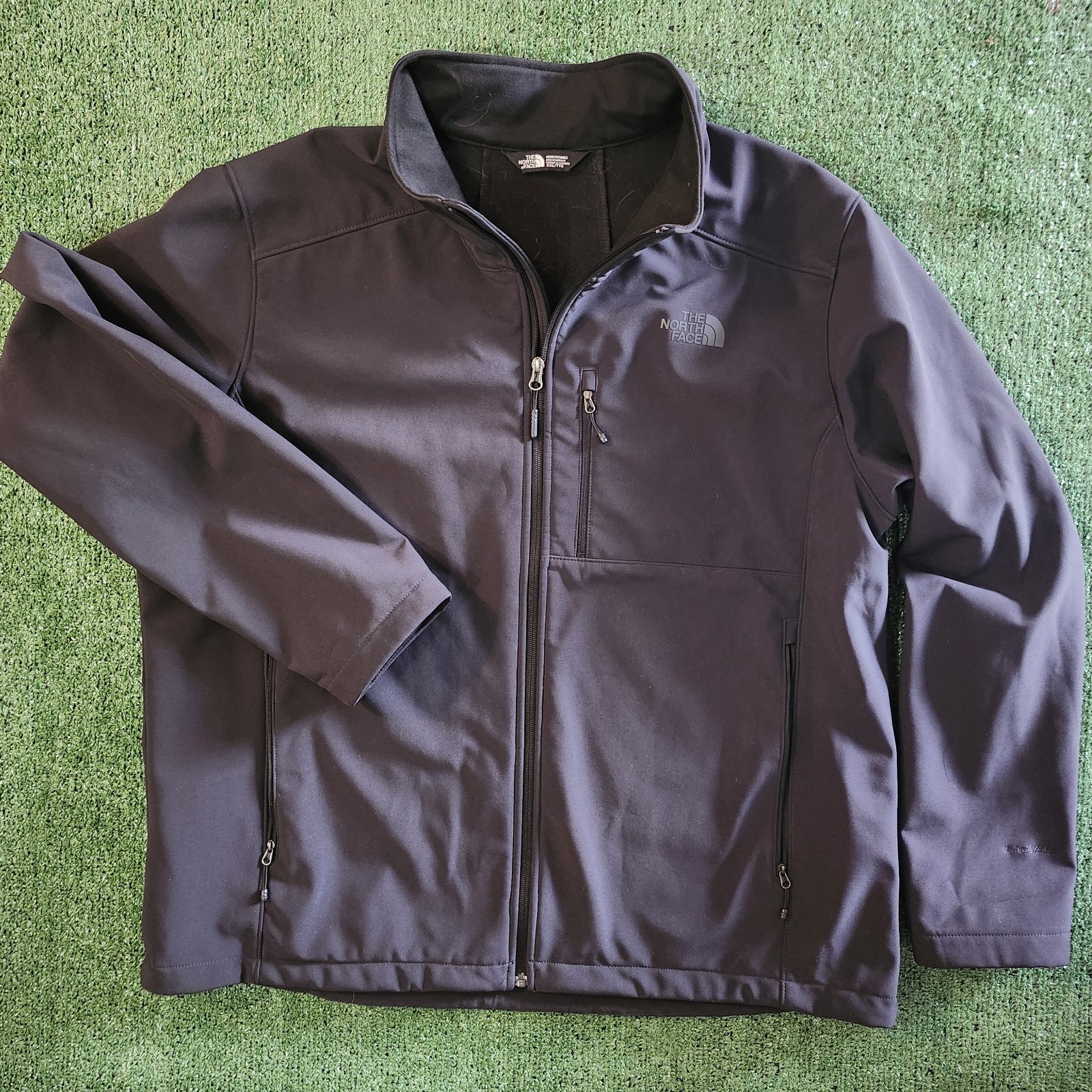 The North Face Fleece Full Zip Up Mock Neck Black Jacket Mens Size XXL 2XL
