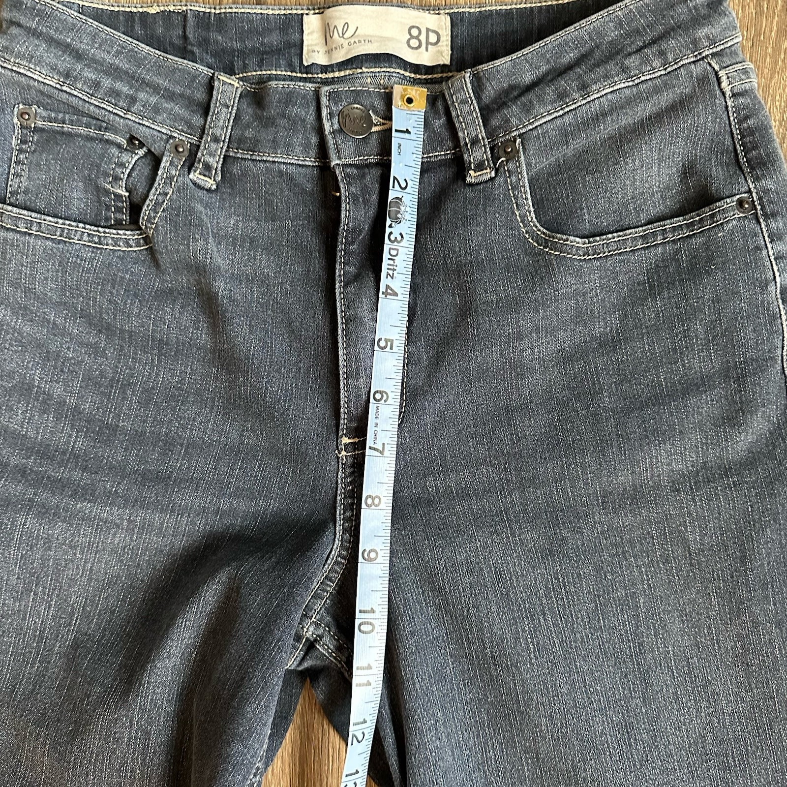 Me Camille Wide-Leg Dark Wash Blue Denim Jeans Women’s Petite 8P Pockets