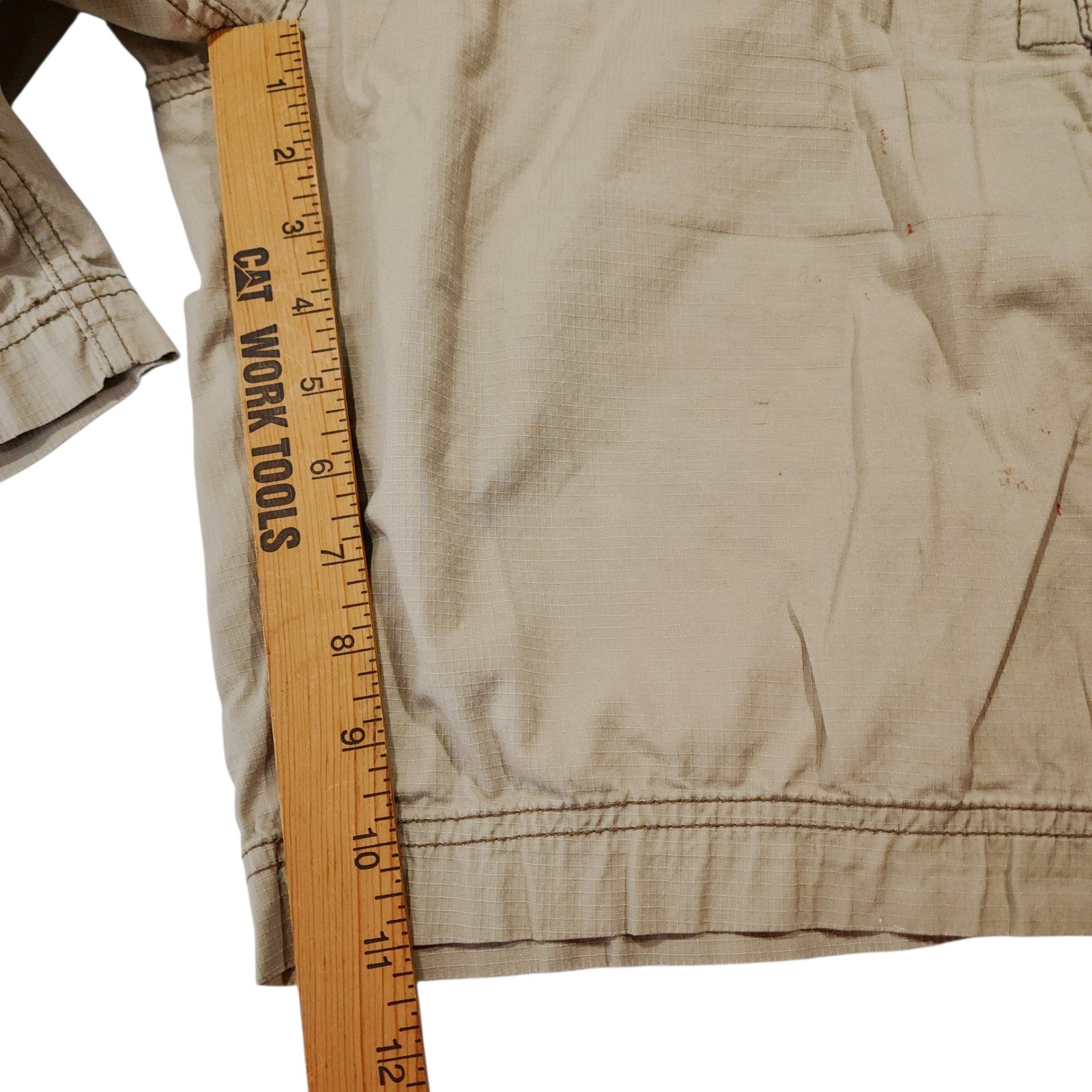 WearFirst Cargo Short 42 Men Beige Ripstop Skater Grunge Streetwear Hike 11″ 24″