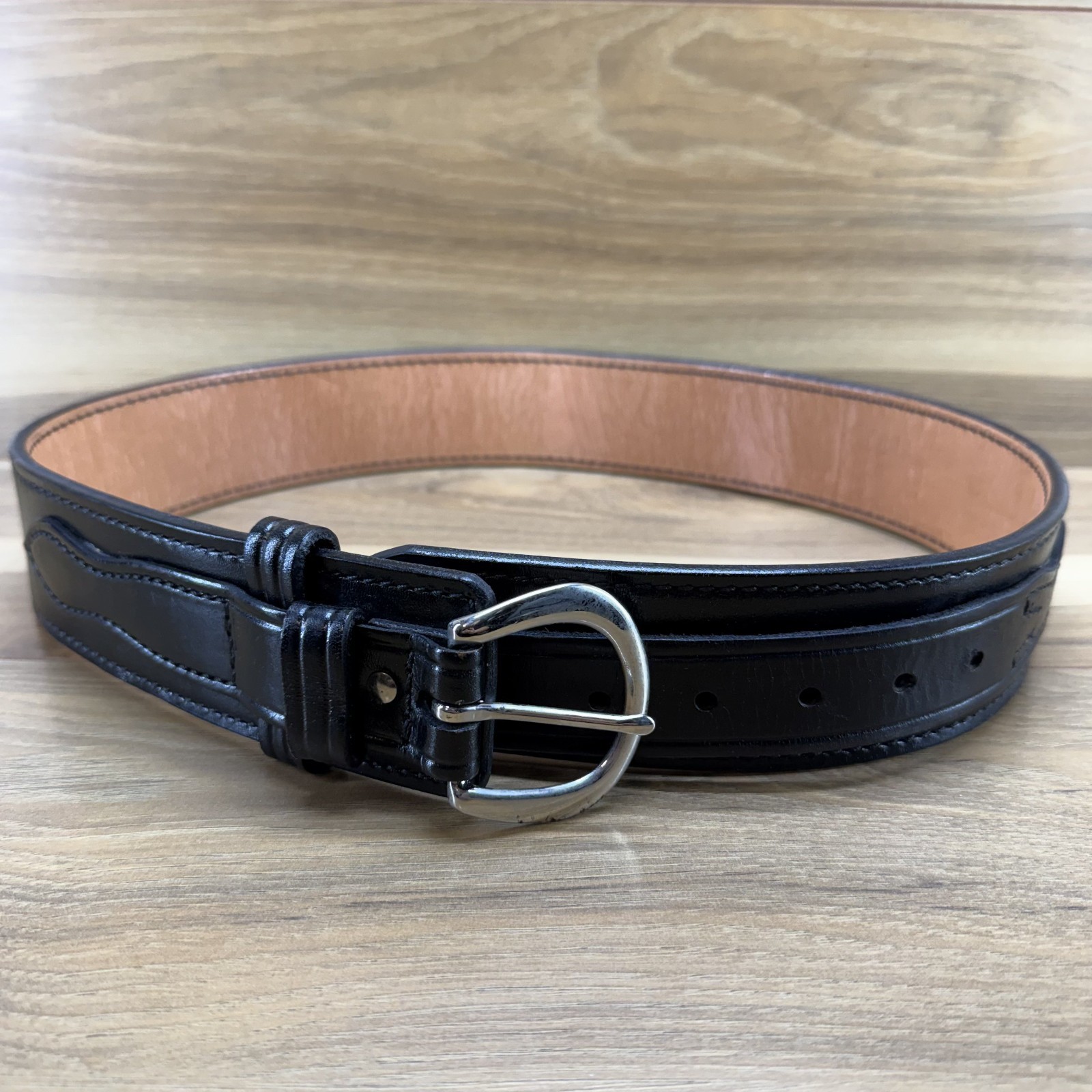 DON HUME Duty Belt 33 Black Leather 2.25 in Oklahoma USA Made