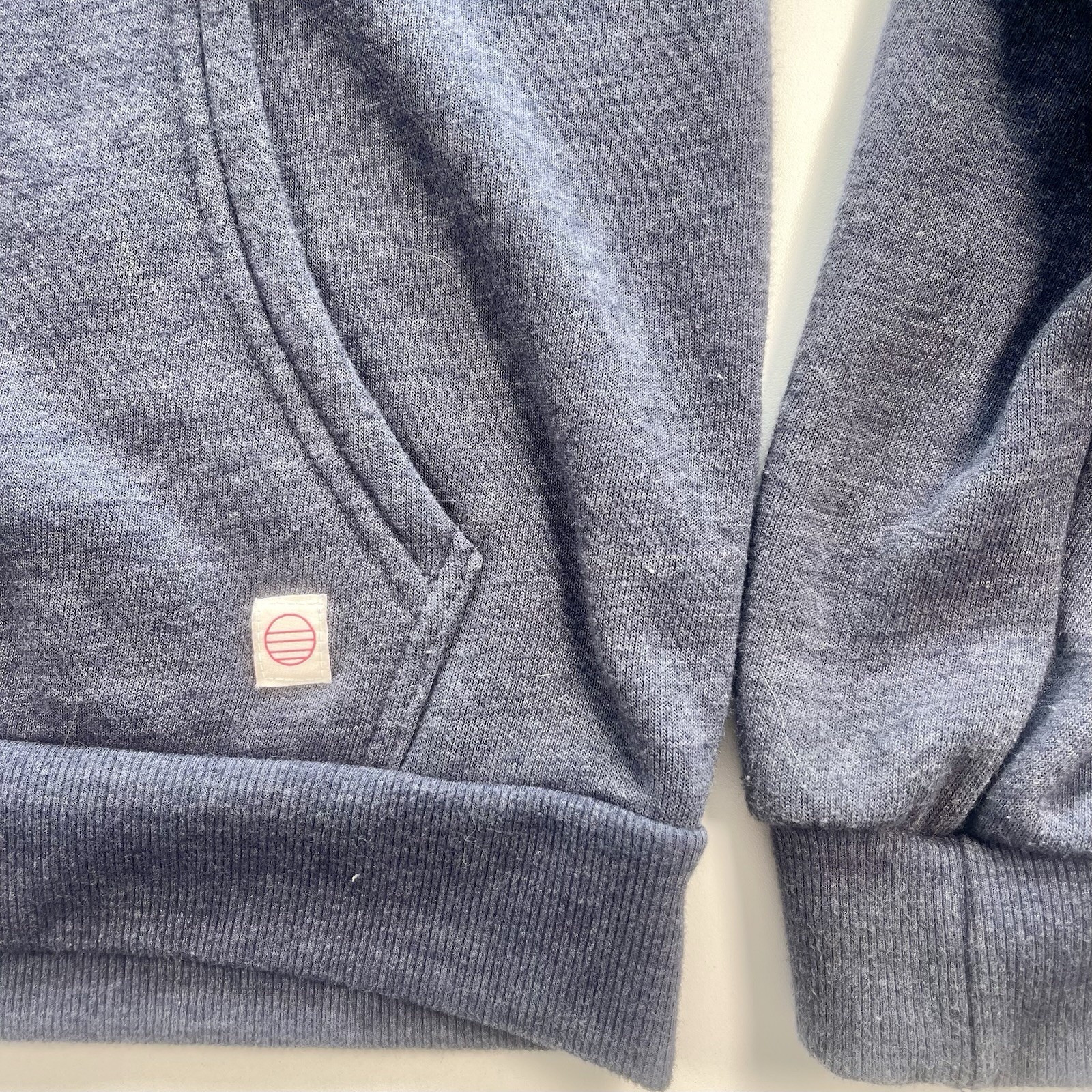 Marine Layer Men’s Blue Solid Pullover Hoodie Small Cotton Blend Kangaroo Pocket