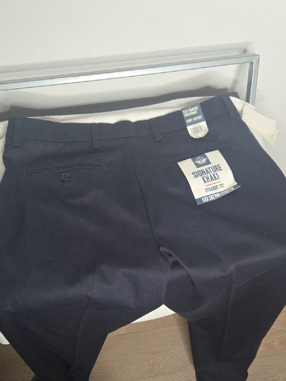 Dockers Signature Khaki Straight Fit Pants 36×34 NWT Navy Flat Front NWT