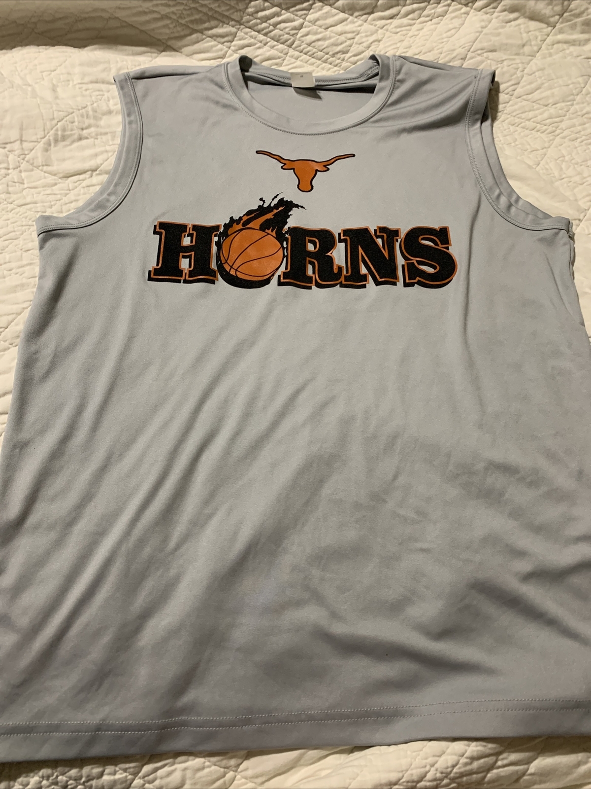 Sport-Tek Mens Sleeveless Dri-Fit Moisture Wicking Muscle T-Shirt M “HORNS”