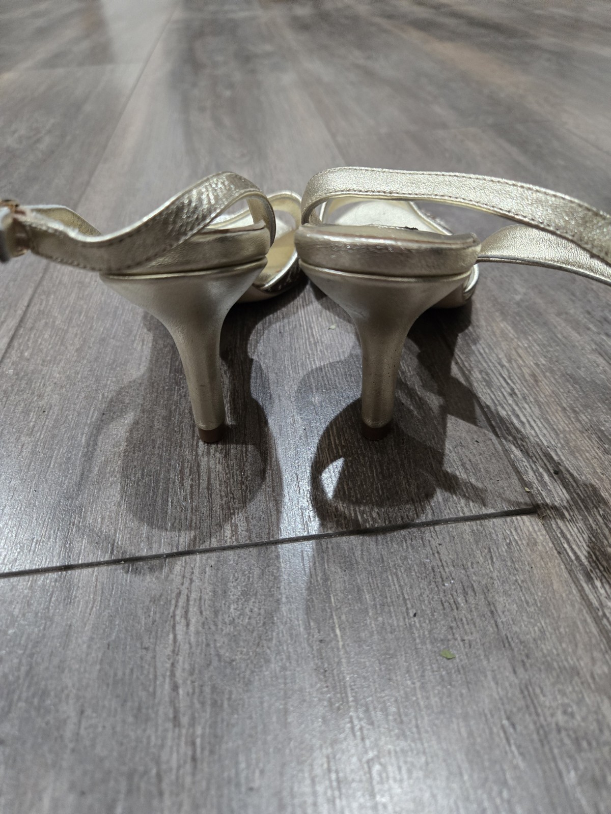 Claudia Ciuti Made In Italy Gold Leather Slingback Sandals Heels Womens 6.5M