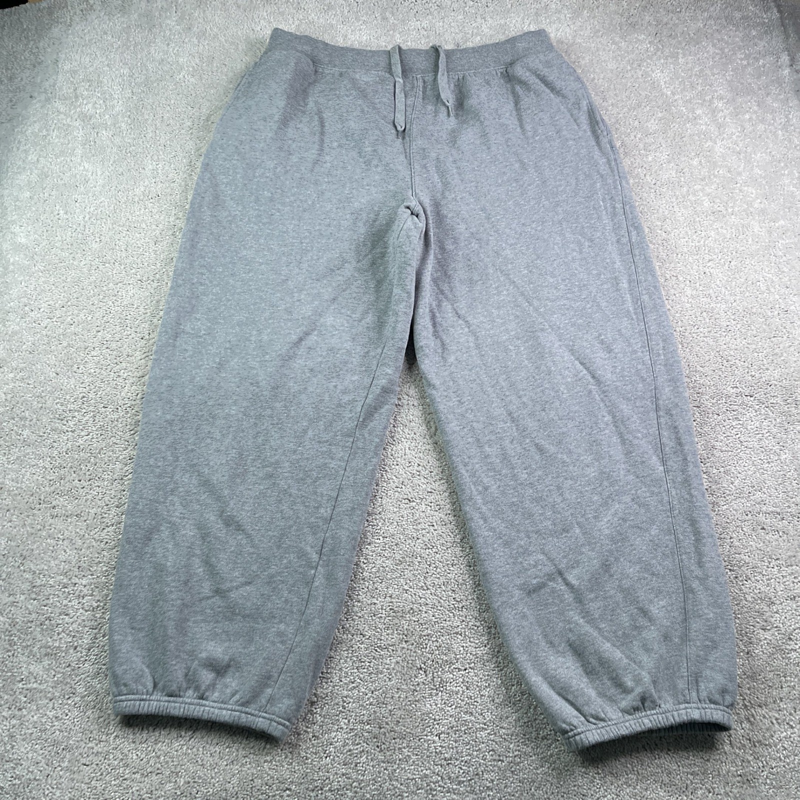 LL Bean Sweatpants Mens XL Gray Baggy Loose Elastic Cuff Drawstring Lounge